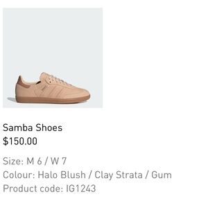 Limited Edition Adidas Samba OG Halo Blush / Pink